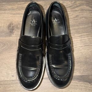 Aquatalia Black Patent Leather Loafers
